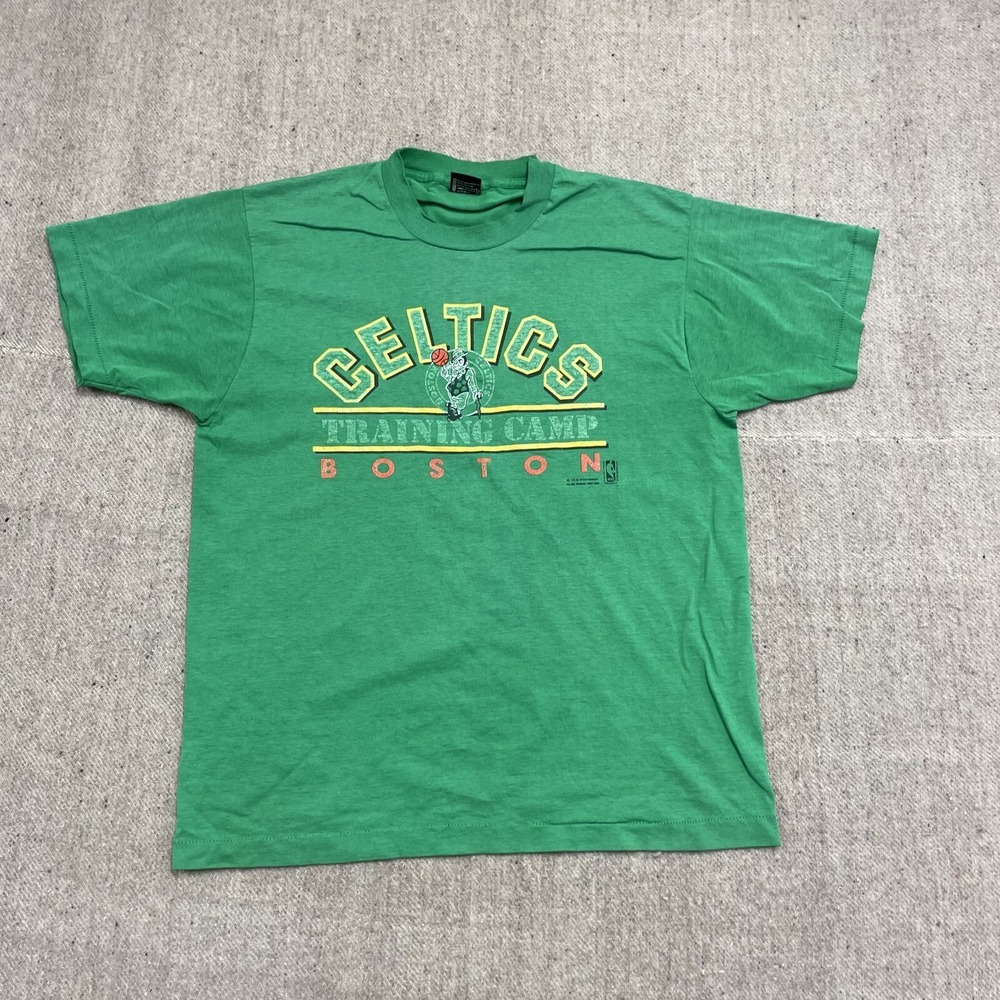 vintage Boston Celtics shirt men xl green 1980s NBA training camp single stitch